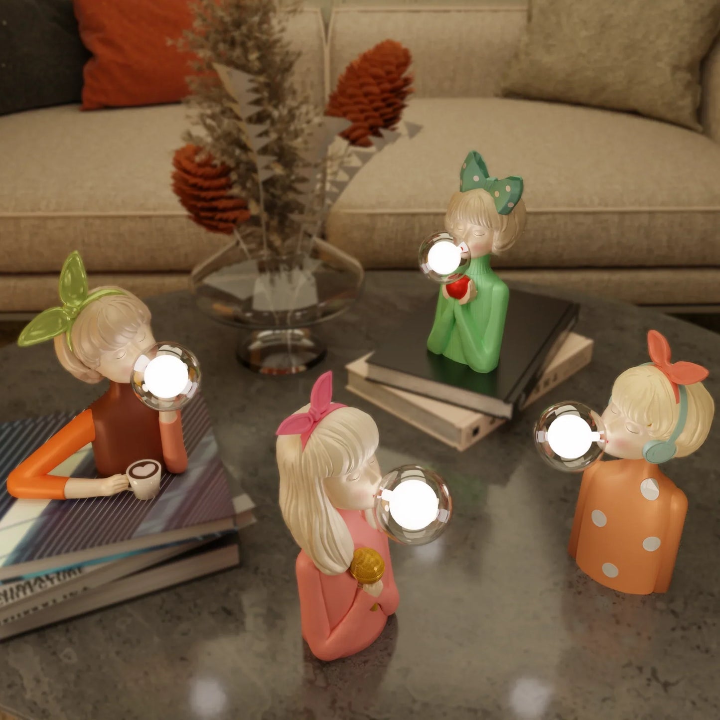 Bubble Girls lamp collection together